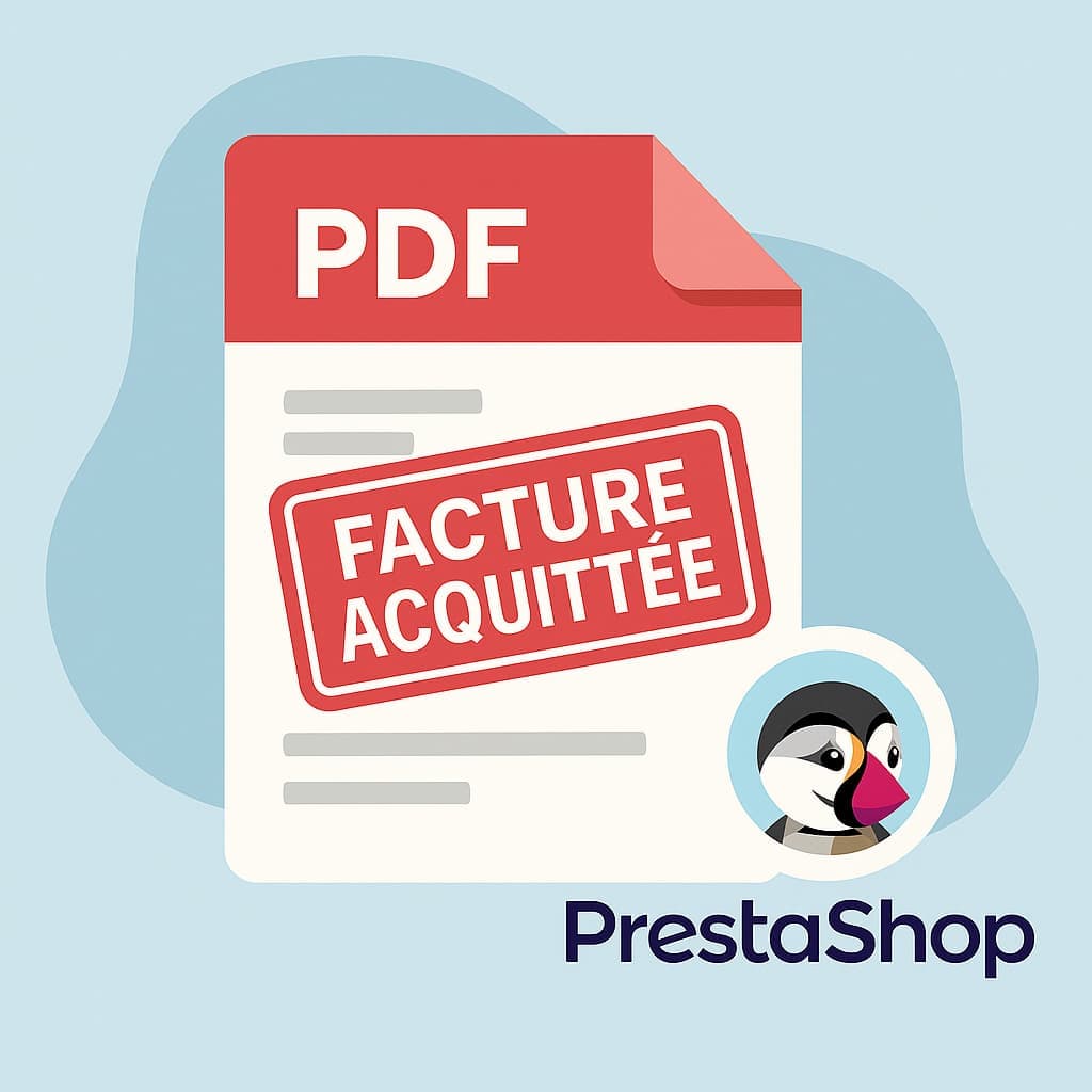 Ajouter la mention « Facture acquittée » automatiquement dans les PDF de PrestaShop si payée
