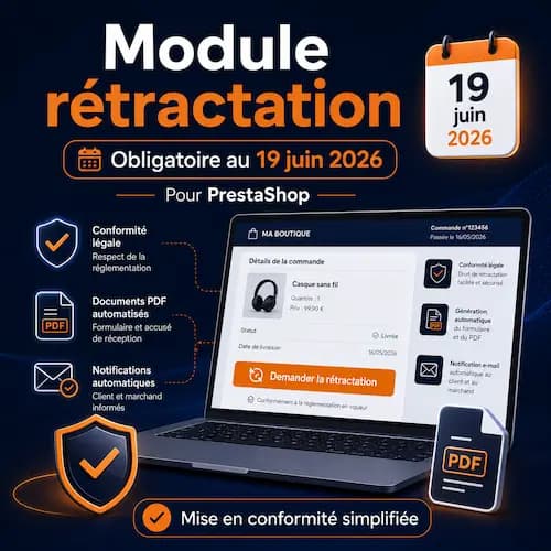 Module PrestaShop Rétractation en ligne